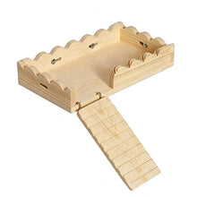 Load image into Gallery viewer, Wooden Hamster House Hideout Small Animal Hideaway Platform Ladder Climbing Toy Real Wood Cage Decor for Hamster Bird Parrot