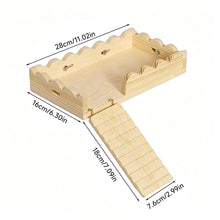 Load image into Gallery viewer, Wooden Hamster House Hideout Small Animal Hideaway Platform Ladder Climbing Toy Real Wood Cage Decor for Hamster Bird Parrot