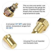 Load image into Gallery viewer, Universal Car Water Temperature 1/8 Npt Coolant Oil Temp Sensor Electrical Sender Transmission Sensor Electric Gauge 0-300f