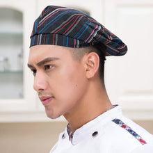 Load image into Gallery viewer, Men Women Cotton Blend Beret Cap Adjustable Chef Kitchen Work Hat Hotel Restaurant Baking Spring Summer Flat Brim Cap