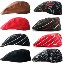 Load image into Gallery viewer, Men Women Cotton Blend Beret Cap Adjustable Chef Kitchen Work Hat Hotel Restaurant Baking Spring Summer Flat Brim Cap