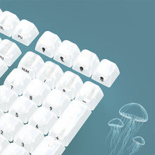 Load image into Gallery viewer, Foggy Transparent Crystal PC Keycaps MDA Height Creamy White Side Print RGB Backlit Keycaps 119 Keys for MX Switches Keyboard