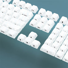 Load image into Gallery viewer, Foggy Transparent Crystal PC Keycaps MDA Height Creamy White Side Print RGB Backlit Keycaps 119 Keys for MX Switches Keyboard