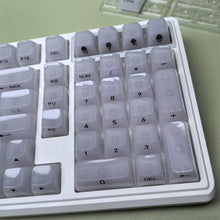 Load image into Gallery viewer, Foggy Transparent Crystal PC Keycaps MDA Height Creamy White Side Print RGB Backlit Keycaps 119 Keys for MX Switches Keyboard