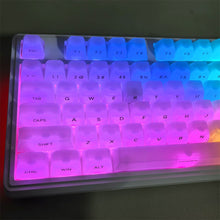 Load image into Gallery viewer, Foggy Transparent Crystal PC Keycaps MDA Height Creamy White Side Print RGB Backlit Keycaps 119 Keys for MX Switches Keyboard