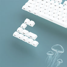 Load image into Gallery viewer, Foggy Transparent Crystal PC Keycaps MDA Height Creamy White Side Print RGB Backlit Keycaps 119 Keys for MX Switches Keyboard