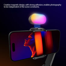 Load image into Gallery viewer, Mini RGB Magnetic Fill Light 3-stop Brightness 7 Color Adjustment Gimbal LED Video Photography Light for Phone Selfie