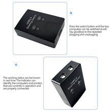 Load image into Gallery viewer, USB Switch 2 Port Manual USB HUB Two Computers Share U Disk Printer Devices Two In One Out USB2.0 Sharer