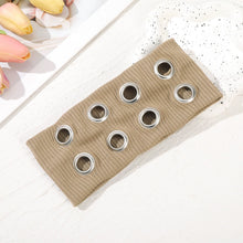 Load image into Gallery viewer, Punk Girl Fabric Hollow Elastic Headbands Metal Rock Personalized Hollow Eyelets Hair Band Casual Sports Grommet Headband