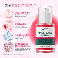 Load image into Gallery viewer, Vitamin Facial Pink Spicule Serum Hydrating Soothing Brightening Microneedling Anti-Wrinkle Pore Tightening Niacinamide Skin Care