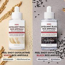 Load image into Gallery viewer, Exfoliant Black & White Rice Ampoule Facial Serum Peel Shot Exfoliating Brightening Remove Dead Skin Blackhead Facial Cleaning
