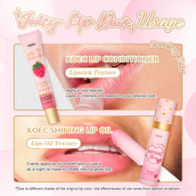 Load image into Gallery viewer, Lip Combo Strawberry Flavor Tinted Lip Oils Long Lasting Moisturizing and Nourishing Plumper Lip Care Gift Makeup