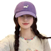 Load image into Gallery viewer, Cute Cartoon Puppy Embroidery Baseball Cap Adjustable Wide Brim Sunshade Unisex Daily Outdoor Leisure Hat