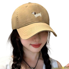 Load image into Gallery viewer, Cute Cartoon Puppy Embroidery Baseball Cap Adjustable Wide Brim Sunshade Unisex Daily Outdoor Leisure Hat