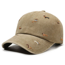 Load image into Gallery viewer, Retro Washed Puppy Embroidery Baseball Cap Soft Top Adjustable Peaked Cap Breathable UV Protection Casual Outdoor Hat
