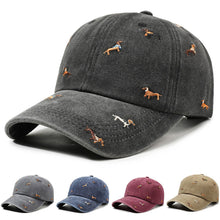 Load image into Gallery viewer, Retro Washed Puppy Embroidery Baseball Cap Soft Top Adjustable Peaked Cap Breathable UV Protection Casual Outdoor Hat