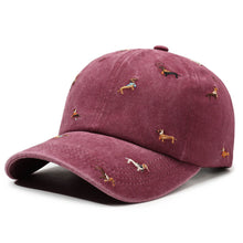 Load image into Gallery viewer, Retro Washed Puppy Embroidery Baseball Cap Soft Top Adjustable Peaked Cap Breathable UV Protection Casual Outdoor Hat