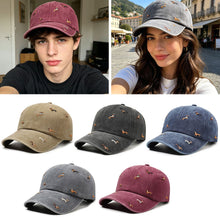 Load image into Gallery viewer, Retro Washed Puppy Embroidery Baseball Cap Soft Top Adjustable Peaked Cap Breathable UV Protection Casual Outdoor Hat