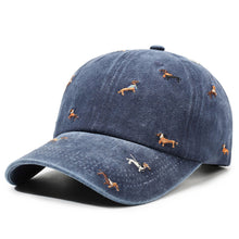 Load image into Gallery viewer, Retro Washed Puppy Embroidery Baseball Cap Soft Top Adjustable Peaked Cap Breathable UV Protection Casual Outdoor Hat