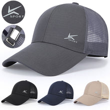 Load image into Gallery viewer, Men's Breathable Mesh Baseball Cap Adjustable Outdoor UV Protection Sun Hat Sports Casual Fishing Travel Cap