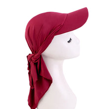 Load image into Gallery viewer, Ethnic Style Classic Solid Color Turban Hat Curved Brim Adjustable Baseball Cap Breathable Sunscreen Headscarf Hat