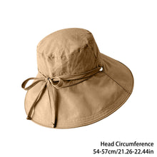 Load image into Gallery viewer, Solid Color Quick Dry Lace Up Wide Brim Fisherman Hat Breathable Adjustable UV Protection Summer Sun Hat