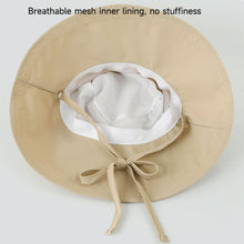 Load image into Gallery viewer, Solid Color Quick Dry Lace Up Wide Brim Fisherman Hat Breathable Adjustable UV Protection Summer Sun Hat