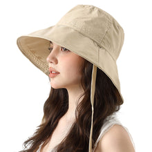 Load image into Gallery viewer, Solid Color Quick Dry Lace Up Wide Brim Fisherman Hat Breathable Adjustable UV Protection Summer Sun Hat