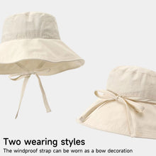 Load image into Gallery viewer, Solid Color Quick Dry Lace Up Wide Brim Fisherman Hat Breathable Adjustable UV Protection Summer Sun Hat