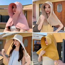 Load image into Gallery viewer, Large Brim Full Face Sun Protection Hat With Neck Shawl UV Protection Adjustable Summer Hat For Women Outdoor Beach Travel