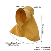 Load image into Gallery viewer, Large Brim Full Face Sun Protection Hat With Neck Shawl UV Protection Adjustable Summer Hat For Women Outdoor Beach Travel