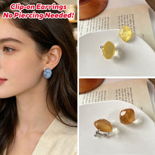 Load image into Gallery viewer, French Style Candy Color Resin Irregular Geometric Non-Piercing Ear Clips Fashion Daily Women Earrings Jewelry