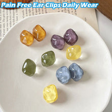 Load image into Gallery viewer, French Style Candy Color Resin Irregular Geometric Non-Piercing Ear Clips Fashion Daily Women Earrings Jewelry