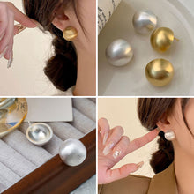 Load image into Gallery viewer, High-end Matte Metal Semicircle Earrings Brushed Frosted Vintage Women Daily Party Fashion Jewelry