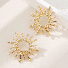 Load image into Gallery viewer, Electroplated Zinc Alloy Gold Sun Flower Earrings Vintage Punk Geometric Women Party Wedding Fashion Jewelry