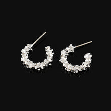 Load image into Gallery viewer, Electroplated Copper Broken Silver Style Irregular C Shape Earrings Women Fashion Elegant Daily Party Premium Jewelry