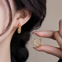 Load image into Gallery viewer, Electroplated Copper Broken Silver Style Irregular C Shape Earrings Women Fashion Elegant Daily Party Premium Jewelry