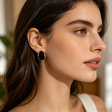 Load image into Gallery viewer, New Alloy Black Wine Red Irregular Geometry Stud Earrings Vintage Korean Aesthetic Women Daily Wedding Jewelry