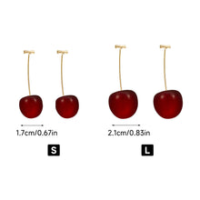 Load image into Gallery viewer, Alloy Cherry Drop Dangle Earrings Women Sweet Fruit Design Korean Fashion Daily Party Wedding Trendy Jewelry