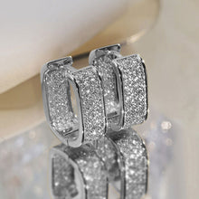 Load image into Gallery viewer, Copper Gold Geometric Square Hoop Earrings Women Full Cubic Zircon Luxury Bridal Wedding Party Daily Jewelry