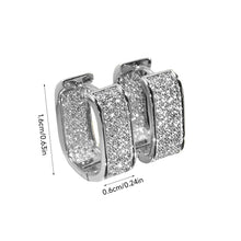 Load image into Gallery viewer, Copper Gold Geometric Square Hoop Earrings Women Full Cubic Zircon Luxury Bridal Wedding Party Daily Jewelry
