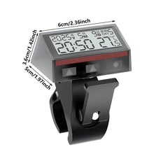 Load image into Gallery viewer, Motorcycle Solar Powered Multi-Function Digital Clock Touch Button Thermometer Calendar Waterproof for Bike Car E-Bike Accessory