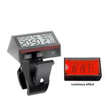 Load image into Gallery viewer, Motorcycle Solar Powered Multi-Function Digital Clock Touch Button Thermometer Calendar Waterproof for Bike Car E-Bike Accessory