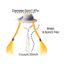 Load image into Gallery viewer, Small Pet Straw Hat with Braids Adjustable Cap for Hamster Budgie Cockatiel Cute Photo Prop Animal Costume for Creative Videos