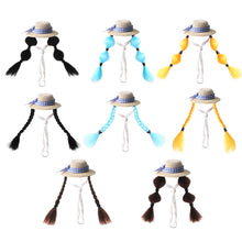Load image into Gallery viewer, Small Pet Straw Hat with Braids Adjustable Cap for Hamster Budgie Cockatiel Cute Photo Prop Animal Costume for Creative Videos