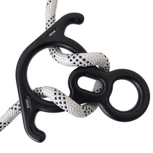 Load image into Gallery viewer, 1PC Aluminum Alloy Horn Figure 8-Ring Descender High Altitude Work Slow Descent Device Aerial Yoga Outdoor Rock Climbing Equipment
