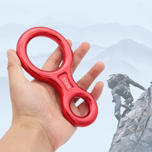 Load image into Gallery viewer, 35KN Aluminum Alloy Figure 8 Descender Multi-Purpose High Load Capacity Belay Device Outdoor Rock Climbing High Altitude Work Safety Rope Equipment
