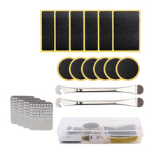 Load image into Gallery viewer, Bicycle Tire Repair Kit with No Glue Patches Tire Lever and Rasper Inner Tube Fast Puncture Repair Tool Box
