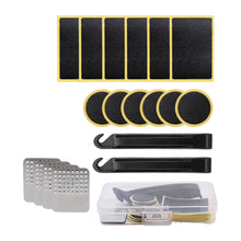 Load image into Gallery viewer, Bicycle Tire Repair Kit with No Glue Patches Tire Lever and Rasper Inner Tube Fast Puncture Repair Tool Box