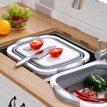 Load image into Gallery viewer, 3-IN-1 Multifunctional Folding Cutting Board Portable Camping Vegetable Wash Basin Home Kitchen Storage Basket